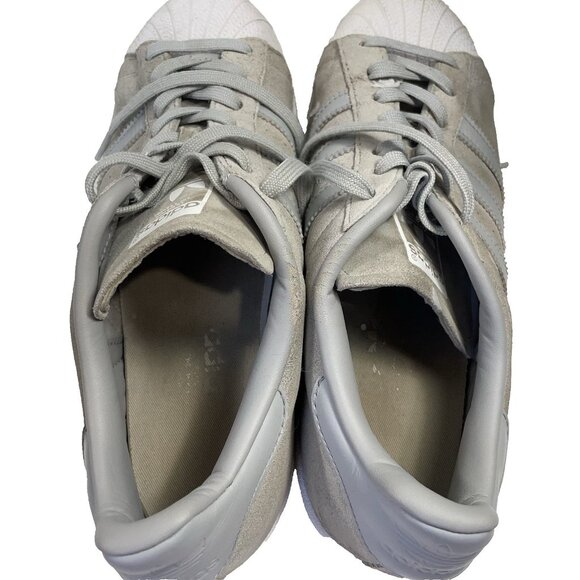 Adidas Superstar Athletic Shoes Mens 10 Gray Suede Low Shell Top Sneakers Skater - Picture 8 of 9
